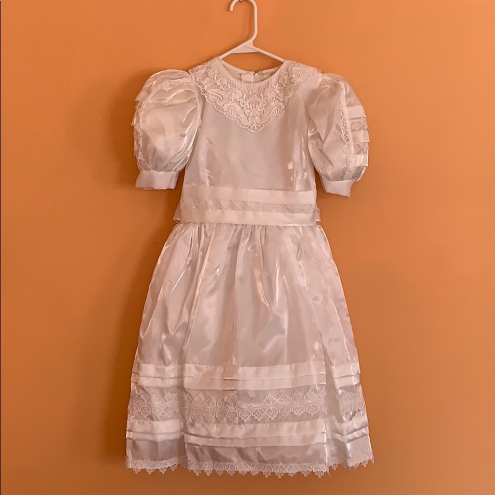communion dress and veil or flower girl dress